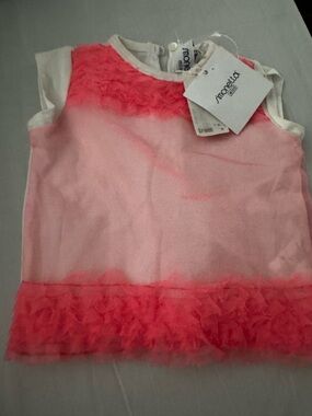 Simonetta Pink Ombre Ruffle Tank Top